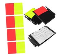 UKCOCO Set de Cartons Arbitre Football PVC avec Porte-Documents Stylos et Feuilles de Score Cartes Rouge et Jaune pour Matchs Officiels Kit Complet Arbitrage pour Football