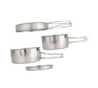 UKCOCO Set de Cuisine Camping INOX Léger et Compact Batterie de Cuisine Multifonction pour Personnes Marmite et Poêle pour Cuisson Extérieure