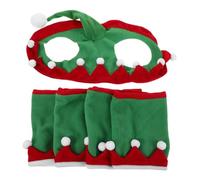 UKCOCO Set de Décoration Cheval pour Fête avec Protège-jambes Respirants et Chapeau Elfique Accessoires pour Parades de Noël et Événements Festifs Protection Confortable pour Équitation