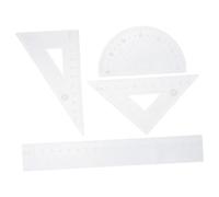 UKCOCO Set de Règles Géométriques Plastique Bleu Règle Droite Équerre Rapporteur Kit de Mesure pour Élèves Bureau Dessin et Mathématiques