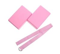 UKCOCO Set de Yoga Complet avec Bandes de Résistance Blocs de Soutien Mousse Rose Accessoires pour Pilates et Fitness Ceinture de Tension pour Exercices Étirement et Tonification