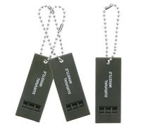 UKCOCO Sifflets d'urgence 3 pièces Sifflet d'extérieur Noir ABS avec chaîne perlée, léger et Portable, pour Rescue et Boating