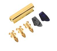 UKCOCO Slide pour Guitare Électrique et Acoustique Argenté Moyen en Métal avec Onglets Pouce et Index, Ensemble de Slides Polyvalents pour Basses, Banjos et Ukulélés, Accessoires