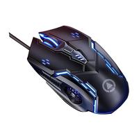 UKCOCO Souris D’Ordinateur Filaire Silencieuse 6 Touches Rétroéclairée RGB pour Gamers Design Mécanique Noir USB Accessoire Informatique Jeu Pc