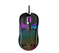 UKCOCO Souris de Jeu Filaire Noire Coque Ajourée en Nid d'abeille, Plastique Solide, Design Ergonomique Confortable pour Bureau et Maison