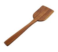 UKCOCO Spatule de Cuisine de Teck Naturel Manche Long Surface Lisse Antiadhésive et Facile à Nettoyer Ustensile Professionnel pour Usage Domestique et Hôtelier