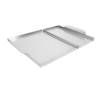UKCOCO Stainless Steel Grill Pan With Dual Handles For Home And Outdoor Barbecue Lightweight And Perforated Design For Easy Cooking And Heat Dissipation