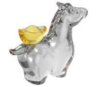 UKCOCO Statuette Cheval en Cristal Zodiaque Chinois, Modern Décor | Salon Bureau, Bénédiction Feng Shui, Présent Nouvel An 2026, Anniversaire et Pendaison