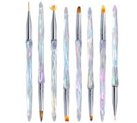 UKCOCO Stylos pour Dessiner Ongles en Acrylique et Nylon 8 Pièces pour Nail Art Précis et Peinture de Motifs, pour Nail Art DIY la Maison ou Salon de Beauté