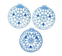 UKCOCO Support à Melon en Plastique 3 Pièces pour Jardin Treillis Ventilé Bleu Motifs Aléatoires Protection Antichoc Anti-Rayures pour Fruits Frais Support Stable pour Pastèque Et Légumes
