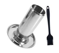 UKCOCO Support à Poulet Rôti Acier Inoxydable avec Plateau Récupérateur Support Vertical pour Canette de Bière Rôtissoire pour Dinde et Poulet Grillé Outil Barbecue Couleur Aléatoire