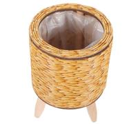 UKCOCO Support De Plantes Tressé en Osier Décoration Intérieure 14 Cm De Diamètre x 21.5 Cm De Hauteur Panier à Fleurs Moderne Support pour Plantes D'intérieur Salon Balcon