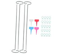 UKCOCO Support En Fer à Fleurs 16 Pouces 4 Pièces Anneaux De Support Et Clips 20 Pcs Pour Jardin Extérieur, Tuteur Robuste Pour Plantes à Tige Unique, Salon Et Jardin, Protège Et Stabilise Les Plantes