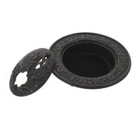 UKCOCO Support en Fonte Noir pour Palo Santo et Cônes de Parfum, Bol Brûleur D'aromathérapie Élégant en Fonte avec Design Raffiné, pour Rituel de Purification et Contemplation Zen