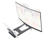 UKCOCO Support Incurvé pour Téléphone Portable Loupe D'écran 12 Pouces, Amplificateur HD en Abs et Acrylique, Design Pliable Support pour Usage Familial