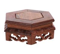 UKCOCO Support pour Pot de Fleurs Bois Naturel Socle Décoratif pour Plantes Intérieur Statue Bouddha Présentoir Artisanal Polyvalent pour Pots et Vases