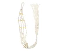 UKCOCO Suspendre pour Plantes D'intérieur en Macramé Pompons Et Perles en Bois, Support Mural Bohème pour Jardinières Suspendues, Décoration Salon Balcon Multifonctionnelle