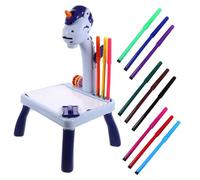 UKCOCO Table de Dessin Projection Licorne pour Garçon Fille Éducatif Tableau de Doodle Pratique et Matériel Sécure et pour Activités Manuelles et