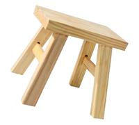 UKCOCO Tabouret en Bois Naturel Léger et Facile à Nettoyer pour Garçon et Filles, Banc Rectangulaire Kaki pour Chambre Classique et Décoration Artistique