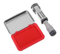 UKCOCO Tampon Dateur Auto-Encreur Réglable 21 MM Rond avec Encreur Rouge 76X54X15 MM Outil Portable Multi-Usage pour Documents de Bureau et Classement Professionnel
