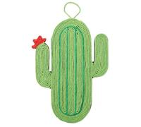 UKCOCO Tapis à Griffer pour Chat en Tissu Sisal Vert Forme Cactus avec Corde Suspendue pour Protéger Les Meubles et Soulager Le Stress, pour Porte et Poignée
