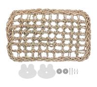 UKCOCO Tapis Naturel à Mâcher pour Lapins et Cobayes, Tapis Herbe Petit Format 2 Accessoires de Fixation, Rongeur pour Cage, Jouets à Mâcher pour Hamsters et Chinchillas