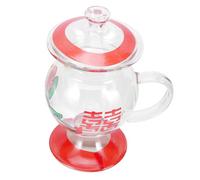 UKCOCO Tasse à Café Verre Rétro avec Couvercle Verre Transparent Créatif pour Boissons Chaudes et Froides Tasse Prank Water Cup Originale pour Maison Fêtes