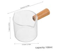 UKCOCO Tasse à Espresso Verre avec Double Bec et Poignée Verre Doseur pour Café Compatible Sources de Chaleur pour Usage Domestique et Camping