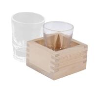 UKCOCO Tasse à Saké Japonaise Verre avec Boîte à Saké pour Eau Thé Et pour Maison Occasions Spéciales