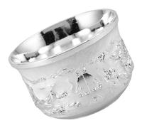 UKCOCO Tasse à Thé Rétro en Alliage de Zinc, Petite Tasse Chinoise Vintage, Service à Thé Décoratif pour Salon, Résistance, pour Dégustation de Vin et Spiritueux, Coffret Maison