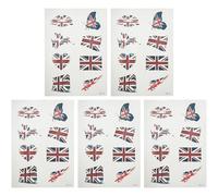 UKCOCO Tatouages Éphémères Visage Drapeau pour Match de Football Lot de 5 Sets de Sets de Pratiques et Décoratifs en Papier et Pvc