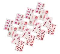 UKCOCO Tatouages Temporaires Halloween 16 Feuilles Autocollants Réalistes Cicatrices et Contusions, Tatouage Peau du Visage, Maquillage Faux Ecchymose, Fausses Coupures pour Cosplay