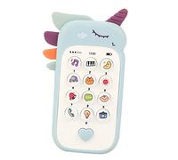 UKCOCO Téléphone Simulé pour Garçon Fille Musical Éducatif Téléphone de Dentition pour Développement Auditory et Linguistique des Tout Petits sans Pile Couleur Bleue