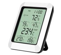UKCOCO Thermomètre Hygromètre Intérieur Électronique Précis pour Maison et Bureau Moniteur Température et Humidité avec Induction Rapide Suspension Murale Possible Sans Batterie