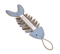 UKCOCO Thermomètre Mural Décoratif en Bois Forme Arête de Poisson Vintage Précision Haute pour Entrée Jardin et Salon Design Original Multifonction Fixation Murale Simple