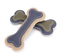 UKCOCO Toile D'os 2 Pièces Nettoyage Dentaire, pour Chien | Lin, Format pour Petits et Moyens Chiens, Émet un Son Quand On Mord, Réduit L'anxiété de Séparation Couleur Aléatoire
