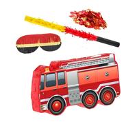 UKCOCO Tour de camion de pompiers piñata de fête de farce de pinata décors de fête de camion de pompier drôle de pinata papier rouge