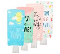 UKCOCO Trousse de Voyage pour Lotion 4Pcs 100Ml Étanche pour Cosmétiques Pliable pour Voyage Couvercle