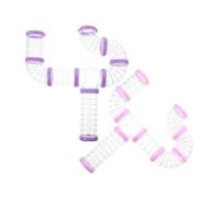 UKCOCO Tunnels pour Cage à Hamster Soi-même, 16 Pièces en Plastique Transparent, Tube Coloré Rose et Violet, Accessoires Modulables pour Aire de Jeu Extérieure, Petits Rongeurs