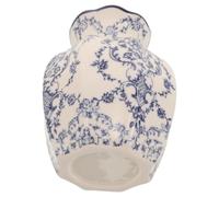 UKCOCO Vase Chinois Bleu et Blanc en Céramique, Petit Modèle Vintage | Porcelaine à Motif Floral, Finition Craquelée Lumineuse, pour Fleurs Fraîches ou Séchées, Table et Étagère