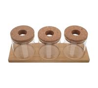 UKCOCO Vase de Propagation en Verre Hydroponique 8X8 CM avec Couvercle Perforé et Support Bois, Jardinière de Bureau pour Culture sans Terre, Terrarium Décoratif pour Plantes Succulentes