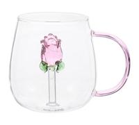 UKCOCO Verre à Eau à Pied en Verre Transparent 1pc, Tasse à Boire Décorative Saint-valentin Motif Cœur et Ange, Gobelet Multifonction pour Thé, Jus et Boissons Froides, Usage Intérieur