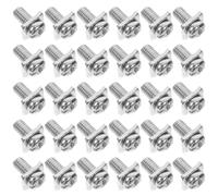 UKCOCO Vis de Bornier M5 X 10 Mm, Lot de 40 Set, Acier au Carbone Nickelé, avec Rondelle Carrée, Fente Croisée, pour Bornier Électrique, Remplacements et Connexions Sécurisées