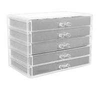 UKCOCO Vitrine à Roches 90 Compartiments en Acrylique Transparent, Boîte de Présentation 5 Niveaux Séparateurs Amovibles, Coffret de Rangement pour Collection de Roches et Cristaux,