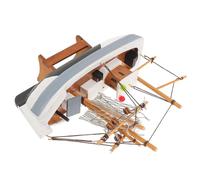 UKCOCO Wooden Sailboat Figurine Solid Wood Nautical Model for Coastal Beach Decor Compact Desktop Sailboat Ornament for Shelf and Ocean-Themed Home Accent