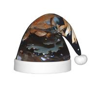 UKCZZLMSQ Chapeaux de Noël imprimés lotus blancs bohémiens en peluche - Décorations parfaites pour le Nouvel An et fournitures de fête