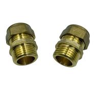 UKDD® 15 mm Compression par 1,27 cm BSP Mâle Fer Couplage (paire), Adaptateurs 15 mm x 1,27 cm