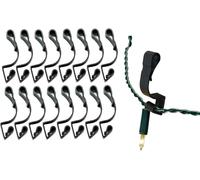 UKDeals Direct Lot de 16 crochets géants noirs pour gouttière à suspendre en plein air - Corde lumineuse - Protection UV - Résistant aux intempéries - Clips réutilisables