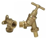 UKDeals Direct® Robinet de jardin extérieur avec clapet anti-retour, 15 mm x 1,27 cm, coude plaque murale, homologué WRAS
