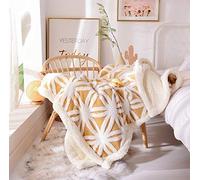 UKELER Couverture Polaire Sherpa Jaune Ultra pelucheuse et légère pour canapé-lit, 152,4 x 127 cm